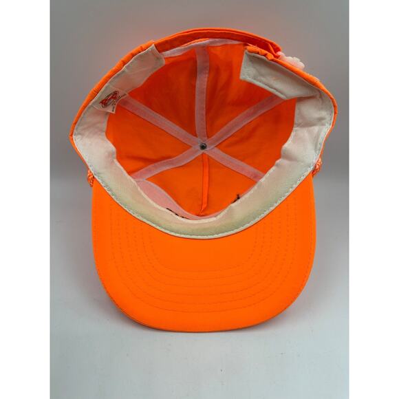 VTG Petco Fishing And Rental Tools Adult Neon Orange Trucker Hat Cap Rope - Picture 7 of 9